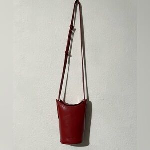 Kenzo Red Leather Small Bucket Bag